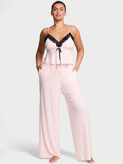 SoSoft™ Modal Lace-Trim Cami & Wide-Leg Pant Set