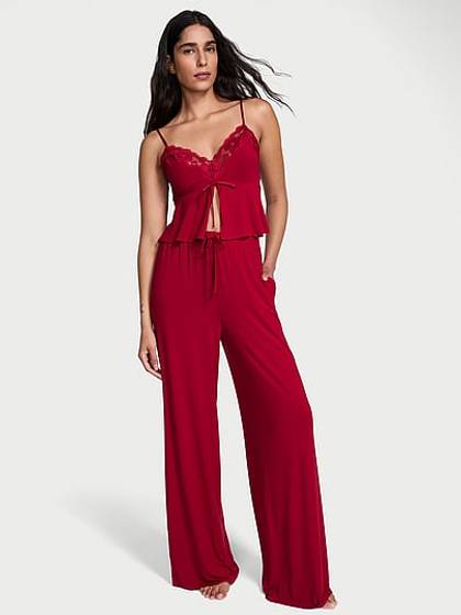 SoSoft™ Modal Lace-Trim Cami & Wide-Leg Pant Set