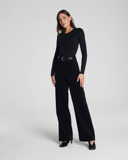 SPANXshape® Authentic 360 Corduroy Wide Leg | Classic Black - Black