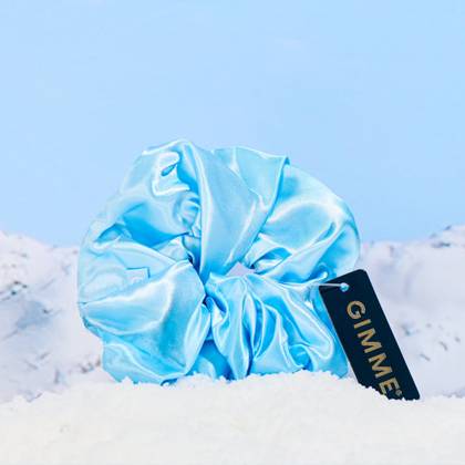 Jumbo Satin Scrunchie in Powder Blue
