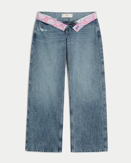 Low-Rise Teardown Pocket Baggy Jeans
