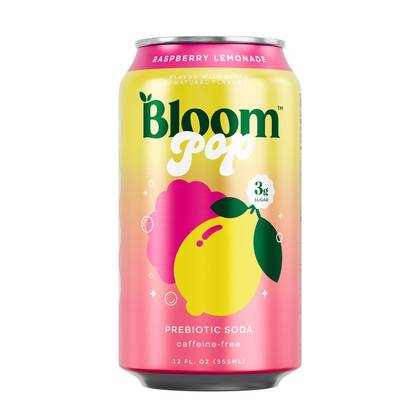 BLOOM NUTRITION Bloom Pop Prebiotic Soda - Raspberry Lemonade - 12 fl oz Can