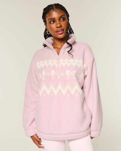 Gilly Hicks Sherpa Quarter-Zip Sweatshirt