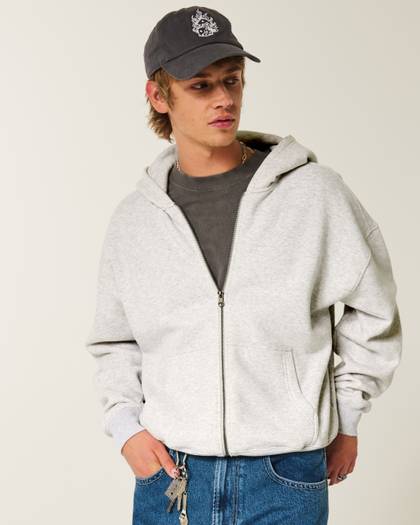Boxy Zip-Up Hoodie