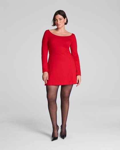 SPANX® Ponte Long Sleeve Mini Dress | SPANX® Red - Red