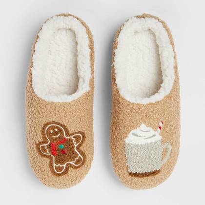 Adult Gingerbread Scuff Slippers - Wondershop™ Camel XL