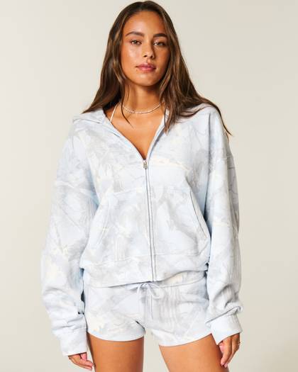 Hollister Feel Good Easiest Zip-Up Camo Hoodie