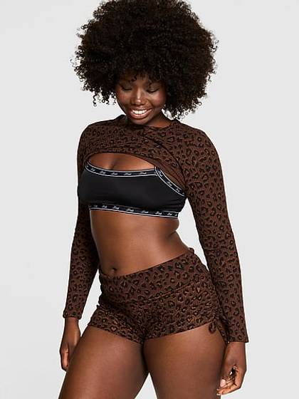 Waﬄe Knit Foldover Shorts
