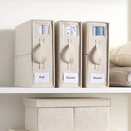 The Container Store&reg; Cambridge Sheet Set Organizer Linen