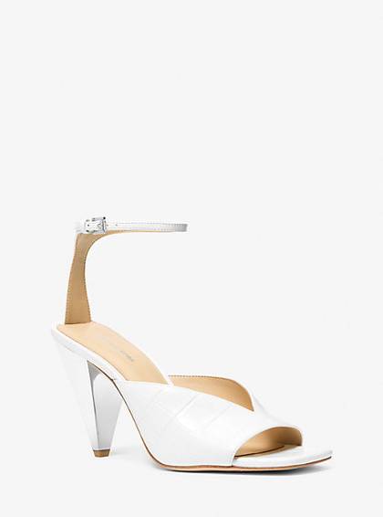 Electra Crocodile Embossed Leather Sandal