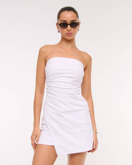 Strapless Asymmetrical Mini Dress