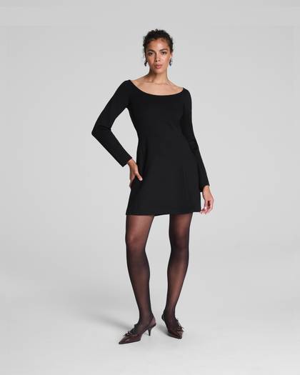 SPANX® Ponte Long Sleeve Mini Dress | Classic Black - Black