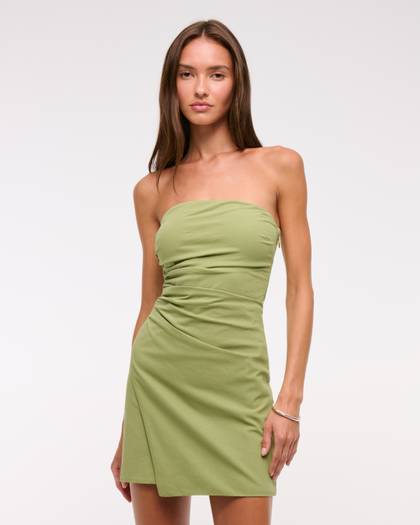 Strapless Asymmetrical Mini Dress