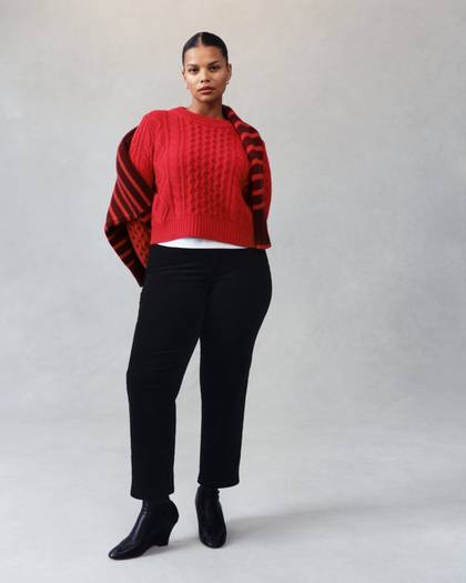 SPANXshape™ Authentic 360 Corduroy 90s Straight Leg | Classic Black - Black