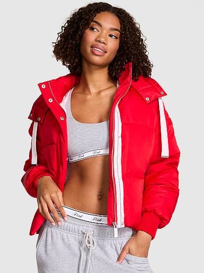 Marshmallow Cropped Puﬀer Jacket