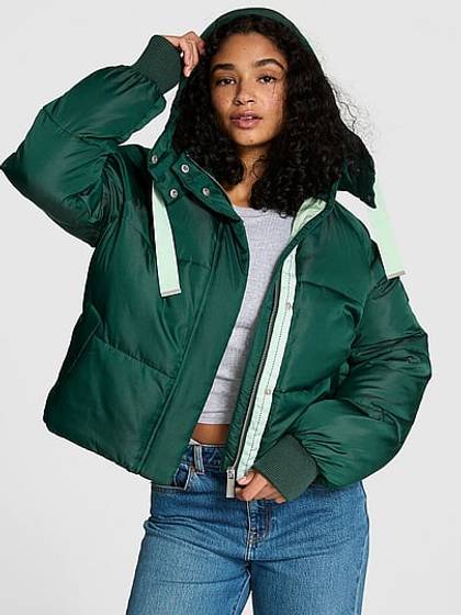 Marshmallow Cropped Puﬀer Jacket