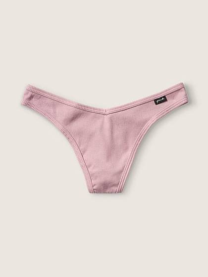 Cotton High-Leg Thong Panty
