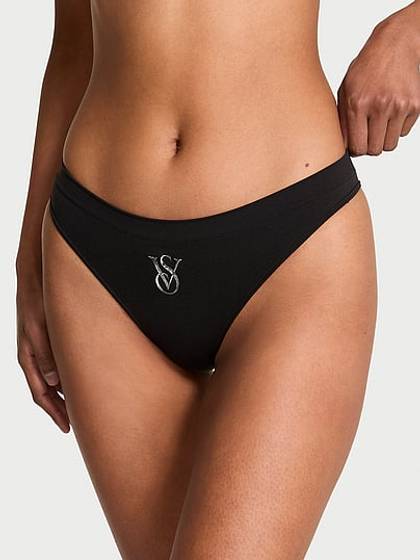 Seamless Sparkle Logo Thong Panty