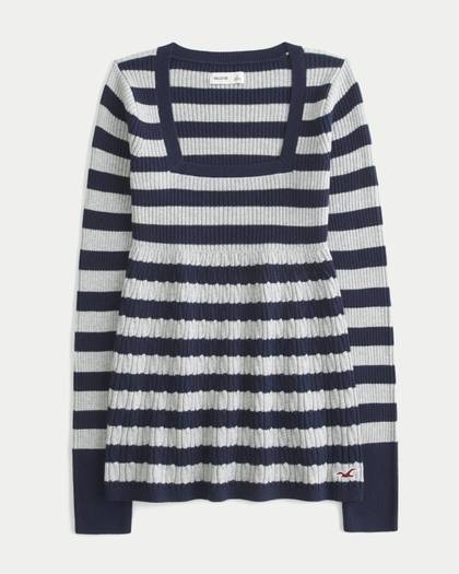 Long-Sleeve Square-Neck Babydoll