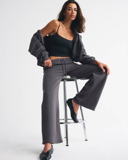 High Rise Sunday Wide Leg Sweatpant
