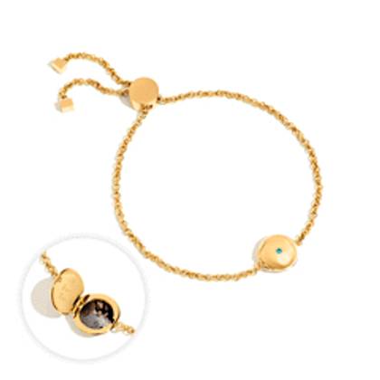 Round Photo Locket Bracelet (Gold)