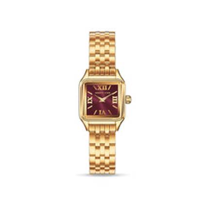 Essence 19mm Burgundy Watch (Gold)
