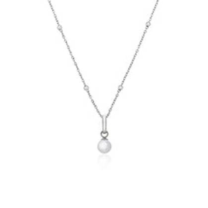 Mini Pearl Necklace (Silver)