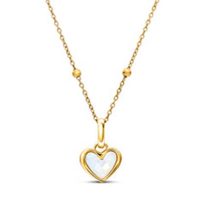 Mother of Pearl Heart Necklace (Gold)