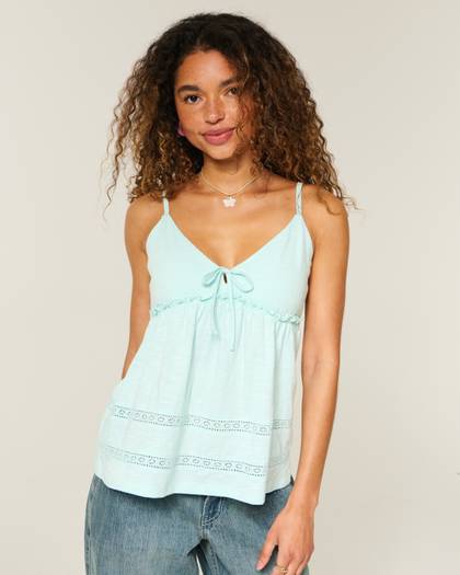 Tie Front Babydoll Top