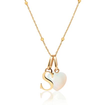 Personalised Initial & Birthstone Necklace (Gold)