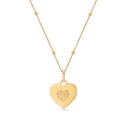 Uniquely Yours Fingerprint Heart Necklace - Single Fingerprint (Gold)