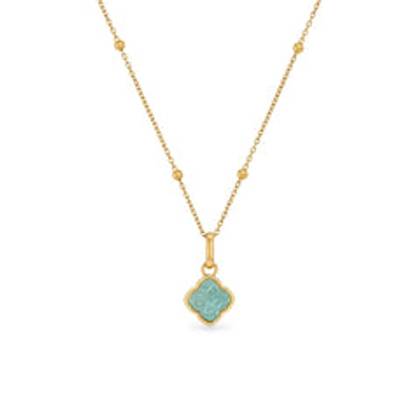 Amazonite Clover Necklace (Gold)