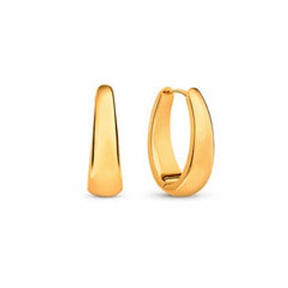 Oval Hoop Earrings (Gold)