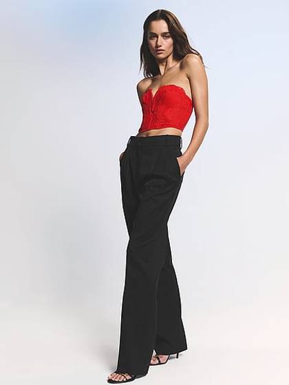 Dare to Dream Lace Deep-V Cropped Corset Top