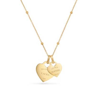 Double Heart Token Necklace (Gold)