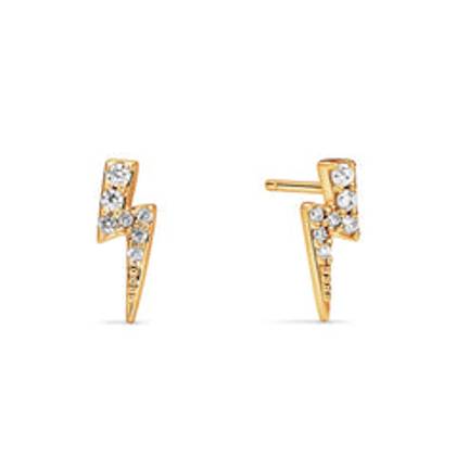 Strike Twice Lightning Bolt Earrings (Gold)