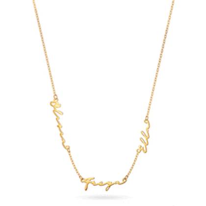 Multi Signature Name Necklace (Gold)
