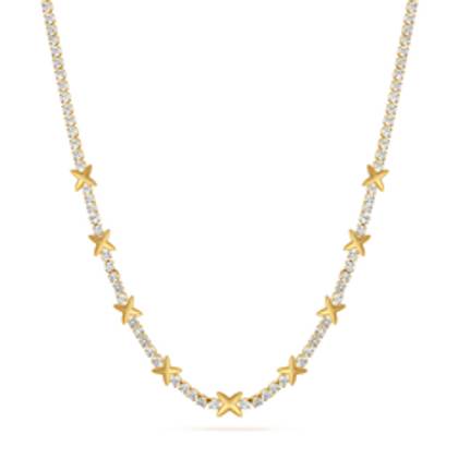 Crystal Fixed Charm Necklace (Gold)