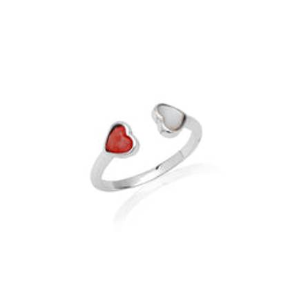Custom Heart Birthstone Ring (Silver)
