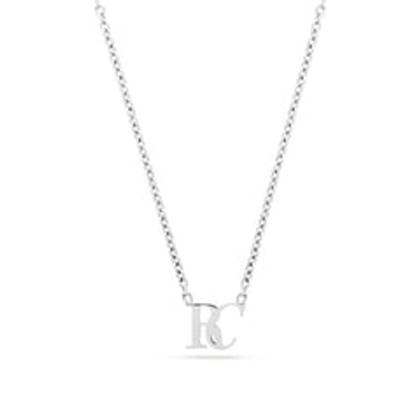 Mini Double Initial Necklace (Silver)