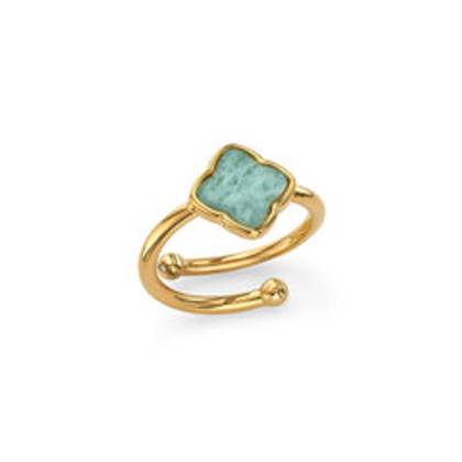 Amazonite Clover Ring (Gold)
