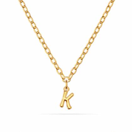 Fine Molten Initial Necklace (Gold)