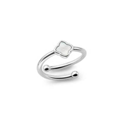 Mini Pearl Clover Ring (Silver)
