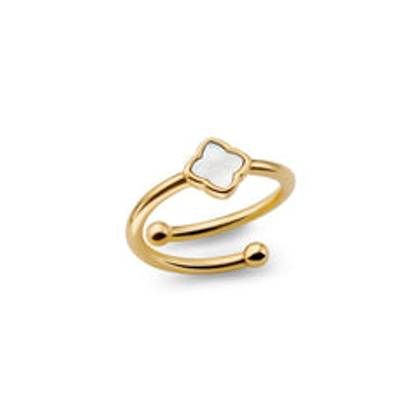Mini Pearl Clover Ring (Gold)