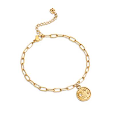 Custom Hanging Ocean Charm Bracelet (Gold)