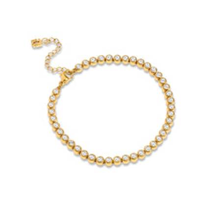 Bezel Set Tennis Bracelet (Gold)
