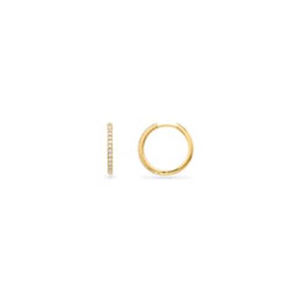 Beam Pavé Hoop Earrings (Gold)