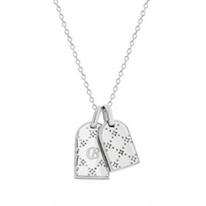 Double Monogram Necklace (Silver)