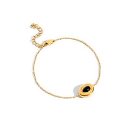 Black Onyx Molten Bracelet (Gold)