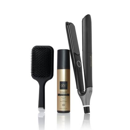 GHD CHRONOS FLAT IRON IN BLACK BUNDLE SET